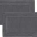 Tens Towels Pack of 2 Bath Mats 100% Cotton, 20 x 32 Inches, Super Absorbent, Hotel Quality Premium Floor Towels, Luxurious, Soft & Quick Dry, Not a Bathroom Rug, Dark Grey