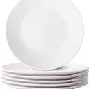 White Salad Plates Set of 6, 7.5 Inch Ceramic Plates  White Porcelain Appetizer & Dessert Plates for Kitchen, Salad, Snack & Everyday Use, Microwave & Dishwasher Safe
