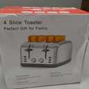 Toaster 4 Slice Retro Stainless Steel,Best Prime 4 Slice Toaster Wide Solt with 7 Shade Settings, Perfect for Waffles, Bagels and More Lainsten T-527