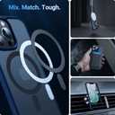 TORRAS Stronger Magnetic for iPhone 14 Pro Case, 12 FT Military Grade Drop Tested, Compatible with MagSafe, Slim Protective Matte Silicone for iPhone 14 Pro Phone Case, Translucent Navy Blue