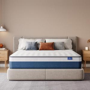 Vesgantti Full Mattress, 10 Inch Innerspring Hybrid Full Size Mattresses, Medium Firm Feel, Multi-Layer Memory Foam and Pocket Spring, Mattress in a Box