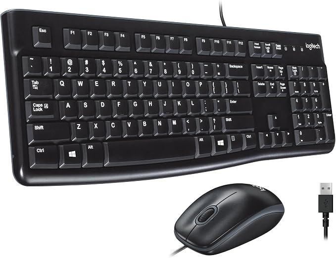 Logitech MK120 Full Size Wired Keyboard and Mouse Combo - Black