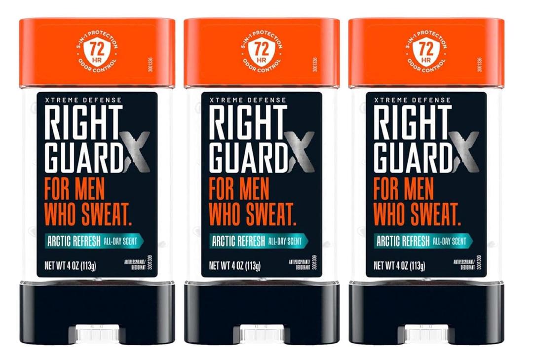 Right Guard Xtreme Defense Arctic Refresh Gel 4 Ounce Men (Pack of 3)