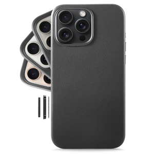 LONLI Classic - for iPhone 16 Pro Leather Case [Camera Control Button Coverage] - European Genuine Vele Leather Phone Case - Smoothen and Soften Over Time - [Compatible with Magsafe] - Black