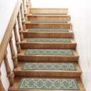 8" X 30" 15pcs Soft Stairs Carpet Non Slip Machine Washable 8 x 30 inch Stair Treads Set Non-Skid Safety Rug Slip Resistant Indoor Runner for Wooden Steps Stair Runner Rugs for Kids