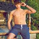 UNICOMIDEA Men Swim Trunks with Compression Liner 9 Inch Long Board Shorts (Blue, M)