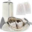 Shoe Washing Machine Bag for Washer & Dryer, Large Shoe Bag for Washing Machine Plush Fibers laundry Bag for Sneakers, Tennis Shoes and Gym shoes, White (2PCS)