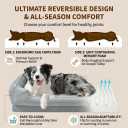 FAIRYPET Orthopedic Dog Bed for Medium to Large Dogs & Cats, Memory Foam Dog Bed with Washable Removable Cover, Top-Grade Dutch Velvet Fabric Pet Sofa Couch for Crate with Nonskid Bottom, Grey