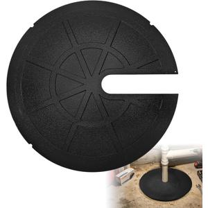 18 Inch Slotted Steel Sump Pump Cover Lid, Black Heavy Duty Septic Tank Cover for Sump Pump Bucket Basin, Decorative Well Pump Safety Basin Lid for Sewage Pump