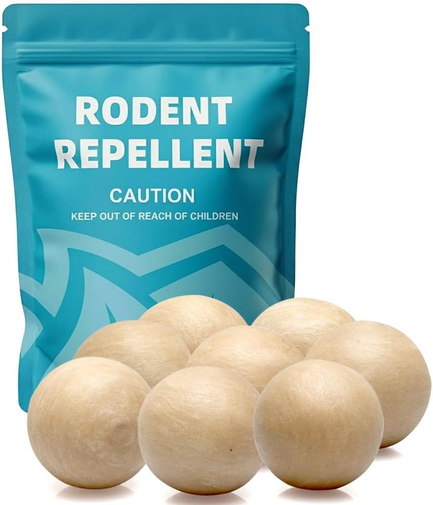 Rodent Repellent Indoor, Mouse Repellent, Mice Repellent Indoor, Rat Repellant, Peppermint Mice and Rat Deterrent to Keep Rodents Away from Nesting, Covers 60 sq. ft, Safe for Kids & Pets-8P