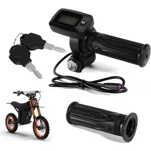 Upgraded E-Bike Throttle 48V w/LCD Display M Button-Keyless and Left Side Grips Fits for Tuttio Soleil01 Electric Bike Only (New Version, Non-Interchangeable with Old Throttle)