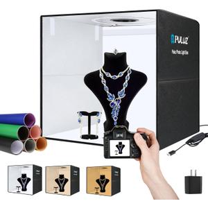 PULUZ Light Box Photography, 20x20 inch Large Photo Light Box with 200 LED Beads, CRI >95, Professional Portable Photo Booth Shooting Tent Kit with 12 Color Backdrops for Product Photography PULUZ Light Box Photography, 20x20 inch Large Photo Light Box with 200 LED Beads, CRI >95, Professional Portable Photo Booth Shooting Tent Kit with 12 Color Backdrops for Product Photography