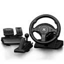 NBCP F9 PC Racing Wheel with Sequential Shifter and Linear Pedal | Hall Magnetic Induction, 270/450/900 Angle Switching,11.02",Tilt-Adjustable, Dual Vibration Motor, for PC/PS3/Euro Truck 2