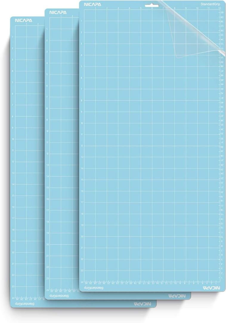 2 x LightGrip Cutting Mat for Silhouette Cameo 3/2/1(12x24 inch,3 Mats) Light Adhesive Sticky Quilting Cut Mats Replacement Accessories for Silhouette Cameo