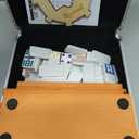 Queensell Mexican Train Dominoes Set Double 15 with 8 Holders - Wooden Hub and Tiles Holders - Double 15 with Dots (D15 + 8 Holders)