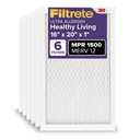 Filtrete 16x20x1 AC Furnace Air Filter, MERV 12, MPR 1500, CERTIFIED asthma & allergy friendly, 3 Month Pleated 1-Inch Electrostatic Air Cleaning Filter, 2-Pack