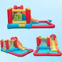 Inflatable Bouncy Castle with Slide, 146" L Indoor Kids Combo Bounce House for Birthday Party, Rainy Snowy Day, All-Season Garage Basement Playhouse Ages 3-10, XXL