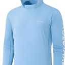 Mens Sun Hoodie Fishing Shirts UPF 50+ UV Protection Long Sleeve Rash Guard Lightweight SPF Swim Running Quick Dry (Blue, XL)