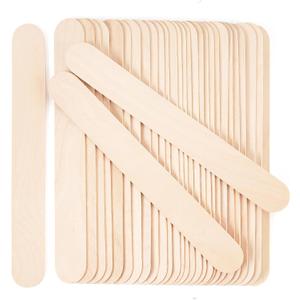 60 Pieces Jumbo Craft Sticks, 8 Inch Natural Wooden Popsicle Sticks, Multi-Functional Ice Cream Sticks for Crafts, Tongue Depressors, Hair Removal and Waxing Sticks, Plant Labels, DIY Classroom Crafts (Undyed)