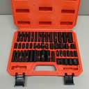 MIXPOWER 50 Pieces 1/4" Dr. Impact Socket Set, CR-V, 6 Point, SAE/Metric, 5/32 Inch - 9/16 Inch, 4mm - 15mm, Shallow/Deep