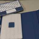 Harvopu Compatible for iPad 11th 10th Generation Case with Keyboard, Folio Cover with Pencil Holder, Multi-Touch Trackpad, 7 Color Backlit, Detachable Keyboard for iPad (A16) 11th/10th Gen (Navy Blue)