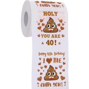 40th Birthday Gifts for Women, Men, Her, Him - Happy Prank Toilet Paper - 40th Birthday Decorations, Party Supplies Favors - 40 Years Old Funny Gag Gift Ideas, Novelty Bday Present for Friends, Family