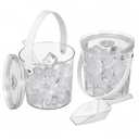 Mowhut 2 Pack Ice Bucket with Airtight Lid, Champagne Bucket with Handle, Plastic Beverage Tub for Parties, Bar Cart Accessories for Wine, Drink, Beer Bottles, Clear