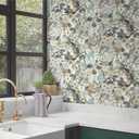 Ismoon 17.3''x78.7''Floral Peel and Stick Wallpaper Watercolor Vintage Contact Paper Removable Self-Adhesive Wallpaper Renovated Furniture for Cabinets Shelves Counter Tops Wall Decor Roll (Gray-Embossed)