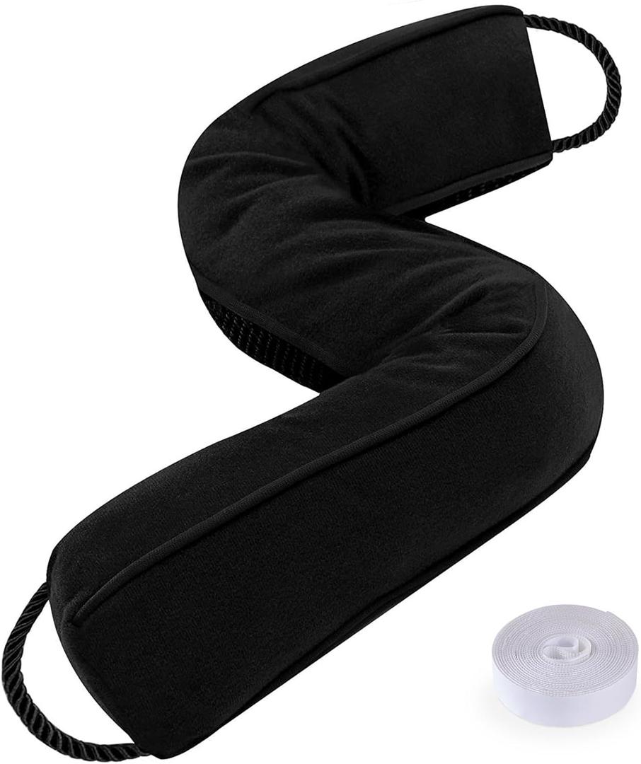 Sunolga Door Draft Stopper Blocks Hot and Cold Air with Removable Washable Cover for Bottom of Door and Window, All-Season Seal for Wind, Noise, Seal for Gaps Up to 3", Home Essentials, 30", Black