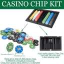 Super Casino Game Set: 6 Deck Shuffler+360pcs Chips+8 Poker Cards+Card Shoe+Chip Rake+Felt+Accessories, Blackjack Set & Texas Holdem Complete Kit, Poker Night Kit for Casino Party Gift