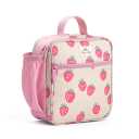 Itzy Ritzy Toddler Lunch Box - Kids Lunch Bag is Insulated and Includes Water Bottle Holder Plus 2 Pockets - Durable, Easy to Clean Toddler Bag (Strawberry)