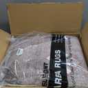 Washable Modern Area Rug: 8x10 Large Geometric Area Rugs for Living Room & Bedroom with Non-Slip Backing Modern Geometric Carpet for Living Room Brown Grey 8'x10'