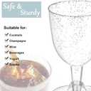 SiliFine 50 Pack 5.7 oz Disposable Plastic Wine Glasses Clear Plastic Wine Glasses for Parties Clear Goblets Cocktail Cups with Stem for Weddings Birthday Picnics Parties