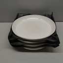 LE TAUCI 10 Inch Ceramic Dinner Plates Set of 4, Large Modern White Plate Set for Kitchen, Microwave & Dishwasher Safe Dinnerware Sets, Scratch Resistant Serving Dishes for Steak, Pasta - Arctic White