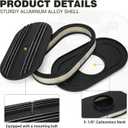 Universal 15" Oval Half Finned Air Cleaner Assembly,with Mounting bolt Black Aluminum Alloy Oval Polished Full Finned