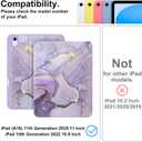 Supveco Case for iPad (A16) 11th Generation 11 inch (2025),iPad 10th Generation 10.9 inch (2022) with Pencil Holder-[Auto Wake/Sleep],Premium Folio Stand Case with Soft TPU Back Cover-Marble Lilac