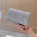 Women Sparkly Evening Clutch Bag Dazzling Rhinestone Purse Bling Envelope Handbag Bridal Shiny Wallet for Wedding Prom Party