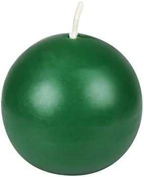 Zest Candle 4-Piece Ball Candles, 3-Inch, Hunter Green