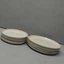 AmorArc Ceramic Dinnerware Set for 4, 8 Pieces Handpainted Plates Set with Rustic Terracotta Underside, Scratch Resistant Stoneware Dishes Set, Dishwasher & Microwave Safe, Beige