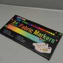 Fabric Markers Permanent For Clothes, 24 Colors Fabric Paint Pens -Waterproof & Machine Washable, Paint Markers for T-Shirt, Canvas Shoes,Bags,Baby Onesies, Fine Tip Clothing Marker for Laundry Marker