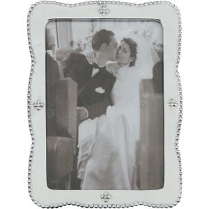 MARIPOSA Sueno Bordered Frame, 5 by 7-Inch, silver