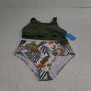 IFFEI Family Matching Swimsuits Two Pieces Bikini Set Floral Leaf Printed Bathing Suits For Men and Women Size: L