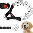 Supet Dog Prong Collar, Adjustable Dog Training Pinch Collar with Quick Release Buckle for Small Medium Large Dogs(Packed with One Extra Links) (Metallic)