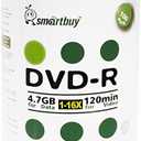 Smart Buy 100 Pack DVD-R 4.7gb 16x Logo Blank Data Video Movie Recordable Disc, 100 Disc 100pk