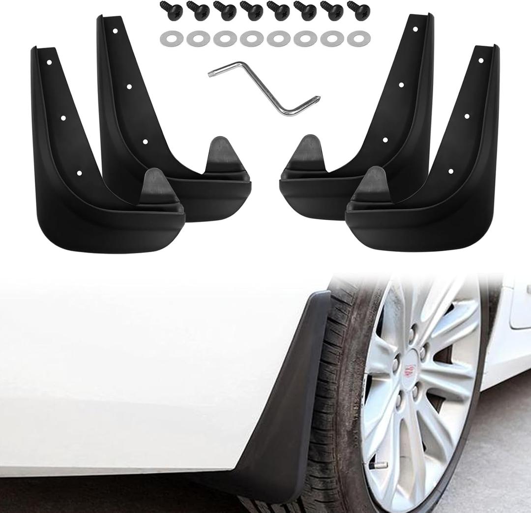 4PCS Car Mud Flaps Splash Guards No Drilling Mudguards Front Rear Fender Guards Wheel Tire Mud Splash Protection Universal Fit Sedan SUV Truck Pickup Heavy Duty Automotive Replacement Accessories