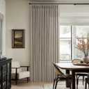 Burlywood Pinch Pleated Floor to Ceiling Long Curtains 105 Inch Length Taupe Linen Semi Sheer Curtains for Bedroom 2 Panels Set with Hooks Rings Light Filtering Neutral Farmhouse Drapes 50 Inch Wide