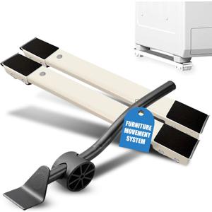 Extendable Furniture Movers Set with Lifter Tool - Heavy-Duty Rollers, 1200lbs Capacity for Sofas, Refrigerators, and More