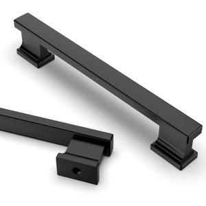 Asidrama 6 Pack 5 Inch(128mm) Matte Black Kitchen Cabinet Handles, Cabinet Pulls Kitchen Cabinet Hardware for Cupboard Drawer Pulls (5" Hole Center)