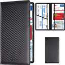 TOURSUIT Car Registration and Insurance Card Holder, Vehicle License Document Glove Box Compartment Organizer, Interior Car Accessories for Women Men Teens (Carbon Fiber Black)