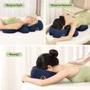Prone Massage Pillow, a Chest and face Support Sleep Pillow, is Suitable for Massage, SPA and Sleep. Face Down for Eye Surgery After Surgery for Sleeping (Navy Blue)